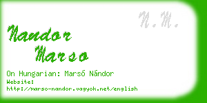 nandor marso business card